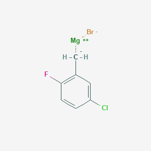 molecular formula C7H5BrClFMg B12632436 Magnesium;4-chloro-1-fluoro-2-methanidylbenzene;bromide 