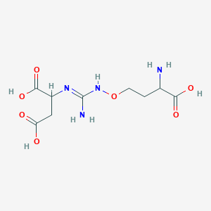molecular formula C9H16N4O7 B1263244 Canavaninosuccinate CAS No. 56073-32-6