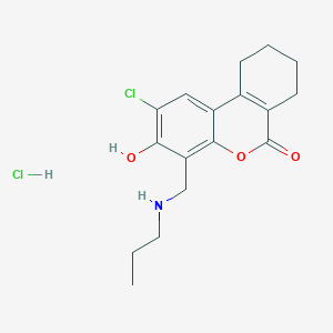 molecular formula C17H21Cl2NO3 B12632453 2-Chloro-3-hydroxy-4-(propylaminomethyl)-7,8,9,10-tetrahydrobenzo[c]chromen-6-one;hydrochloride 