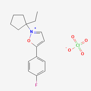 molecular formula C16H19ClFNO5 B12632477 2-(1-Ethylcyclopentyl)-5-(4-fluorophenyl)-1,2-oxazol-2-ium perchlorate CAS No. 918885-09-3
