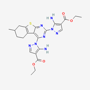 molecular formula C23H26N8O4S B12632521 C23H26N8O4S 