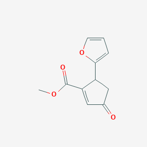 molecular formula C11H10O4 B12632542 Methyl 5-(furan-2-yl)-3-oxocyclopent-1-ene-1-carboxylate CAS No. 921929-57-9