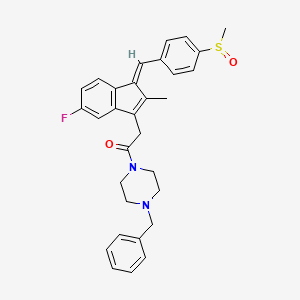 molecular formula C31H31FN2O2S B12632565 1-(4-benzylpiperazin-1-yl)-2-{(1E)-5-fluoro-2-methyl-1-[4-(methylsulfinyl)benzylidene]-1H-inden-3-yl}ethanone 