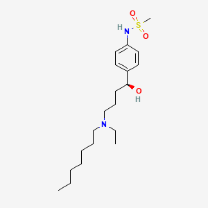 B1263258 Methanesulfonamide, N-(4-((1S)-4-(ethylheptylamino)-1-hydroxybutyl)phenyl)- CAS No. 136591-58-7