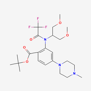 molecular formula C23H34F3N3O5 B12632585 Tert-butyl 2-[1,3-dimethoxypropan-2-yl-(2,2,2-trifluoroacetyl)amino]-4-(4-methylpiperazin-1-yl)benzoate 