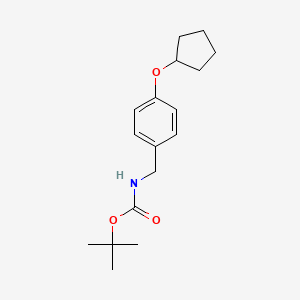 molecular formula C17H25NO3 B12632622 Tert-butyl N-{[4-(cyclopentyloxy)phenyl]methyl}carbamate 