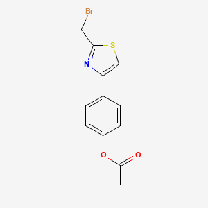 molecular formula C12H10BrNO2S B12632635 Phenol, 4-[2-(bromomethyl)-4-thiazolyl]-, 1-acetate 