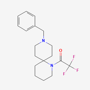 molecular formula C18H23F3N2O B12632669 Ethanone, 2,2,2-trifluoro-1-[9-(phenylmethyl)-1,9-diazaspiro[5.5]undec-1-yl]- 