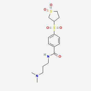molecular formula C16H24N2O5S2 B12632672 N-[3-(dimethylamino)propyl]-4-[(1,1-dioxidotetrahydrothiophen-3-yl)sulfonyl]benzamide 