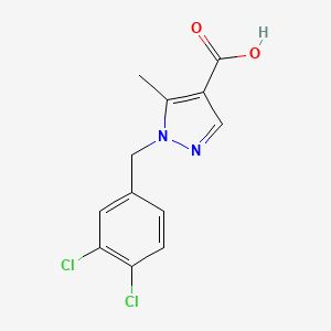 molecular formula C12H10Cl2N2O2 B12632676 1-[(3,4-Dichlorophenyl)methyl]-5-methylpyrazole-4-carboxylic acid CAS No. 1035224-58-8