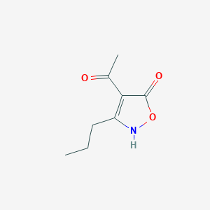 molecular formula C8H11NO3 B126327 4-(1-Hydroxyethylidene)-3-propylisoxazol-5(4H)-one CAS No. 150307-84-9