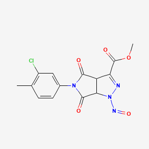 molecular formula C14H11ClN4O5 B12632783 Methyl 5-(3-chloro-4-methylphenyl)-1-nitroso-4,6-dioxo-1,3a,4,5,6,6a-hexahydropyrrolo[3,4-c]pyrazole-3-carboxylate 