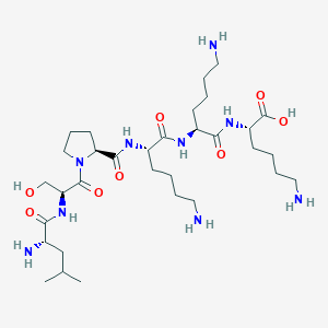 molecular formula C32H61N9O8 B12632812 L-Leucyl-L-seryl-L-prolyl-L-lysyl-L-lysyl-L-lysine CAS No. 920011-49-0