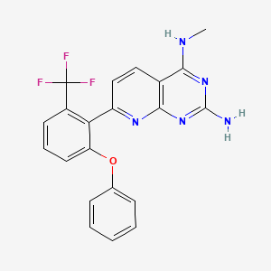 molecular formula C21H16F3N5O B12632829 Pyrido[2,3-d]pyrimidine-2,4-diamine, N4-methyl-7-[2-phenoxy-6-(trifluoromethyl)phenyl]- 