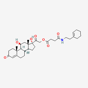 molecular formula C33H47NO7 B12632870 [2-[(8S,9S,10R,11S,13S,14S,17R)-11,17-dihydroxy-10,13-dimethyl-3-oxo-2,6,7,8,9,11,12,14,15,16-decahydro-1H-cyclopenta[a]phenanthren-17-yl]-2-oxoethyl] 4-[2-(cyclohexen-1-yl)ethylamino]-4-oxobutanoate 