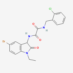 molecular formula C19H17BrClN3O3 B12632885 N-(5-bromo-1-ethyl-2-oxo-2,3-dihydro-1H-indol-3-yl)-N'-(2-chlorobenzyl)ethanediamide 