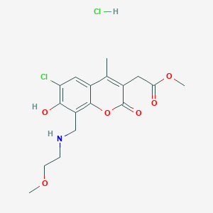 molecular formula C17H21Cl2NO6 B12632942 Methyl 2-[6-chloro-7-hydroxy-8-[(2-methoxyethylamino)methyl]-4-methyl-2-oxochromen-3-yl]acetate;hydrochloride 