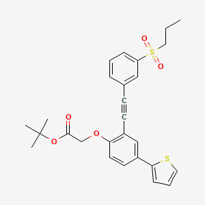 molecular formula C27H28O5S2 B12632975 Tert-butyl[2-{[3-(propylsulfonyl)phenyl]ethynyl}-4-(2-thienyl)phenoxy]acetate 