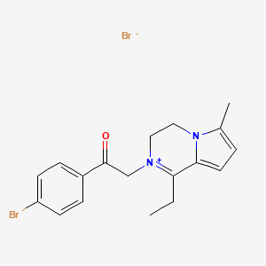 molecular formula C18H20Br2N2O B12632997 2-[2-(4-Bromo-phenyl)-2-oxo-ethyl]-1-ethyl-6-methyl-3,4-dihydro-pyrrolo[1,2-a]pyrazin-2-ium 