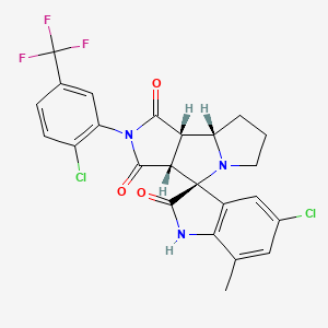 molecular formula C24H18Cl2F3N3O3 B12633045 (3S,3'aR,8'aS,8'bS)-5-chloro-2'-[2-chloro-5-(trifluoromethyl)phenyl]-7-methylspiro[1H-indole-3,4'-3a,6,7,8,8a,8b-hexahydropyrrolo[3,4-a]pyrrolizine]-1',2,3'-trione 
