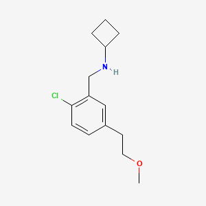 molecular formula C14H20ClNO B12633092 N-{[2-Chloro-5-(2-methoxyethyl)phenyl]methyl}cyclobutanamine CAS No. 921630-46-8