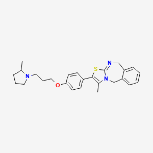 molecular formula C26H31N3OS B12633166 1-Methyl-2-[4-[3-(2-methylpyrrolidin-1-yl)propoxy]phenyl]-5,10-dihydro-[1,3]thiazolo[3,2-b][2,4]benzodiazepine 