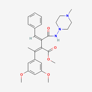 molecular formula C27H33N3O5 B1263320 methyl (Z)-3-(3,5-dimethoxyphenyl)-2-[(Z)-3-[(4-methylpiperazin-1-yl)amino]-3-oxo-1-phenylprop-1-en-2-yl]but-2-enoate 