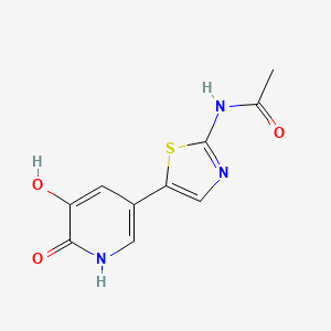 molecular formula C10H9N3O3S B12633237 N-[5-(5-hydroxy-6-oxo-1H-pyridin-3-yl)-1,3-thiazol-2-yl]acetamide 