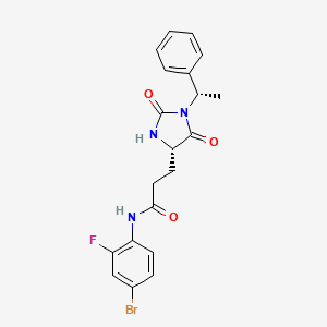 molecular formula C20H19BrFN3O3 B12633429 N-(4-bromo-2-fluorophenyl)-3-{(4S)-2,5-dioxo-1-[(1S)-1-phenylethyl]imidazolidin-4-yl}propanamide 