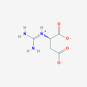 molecular formula C5H8N3O4- B1263396 N-amidino-L-aspartate(1-) 
