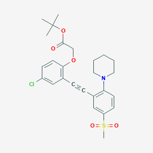 molecular formula C26H30ClNO5S B12633979 Tert-butyl 2-[4-chloro-2-[2-(5-methylsulfonyl-2-piperidin-1-ylphenyl)ethynyl]phenoxy]acetate 