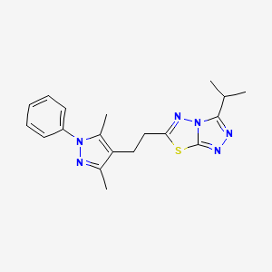 molecular formula C19H22N6S B12634038 6-[2-(3,5-dimethyl-1-phenyl-1H-pyrazol-4-yl)ethyl]-3-(propan-2-yl)[1,2,4]triazolo[3,4-b][1,3,4]thiadiazole 