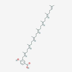 molecular formula C42H62O3 B1263404 4-Hydroxy-3-all-trans-heptaprenylbenzoic acid 