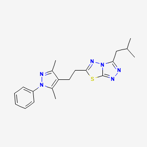 molecular formula C20H24N6S B12634070 6-[2-(3,5-dimethyl-1-phenyl-1H-pyrazol-4-yl)ethyl]-3-(2-methylpropyl)[1,2,4]triazolo[3,4-b][1,3,4]thiadiazole 