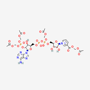 molecular formula C33H43N6O26P3 B1263425 Nicotinic acid adenine dinucleotide phosphate acetoxymethyl ester 