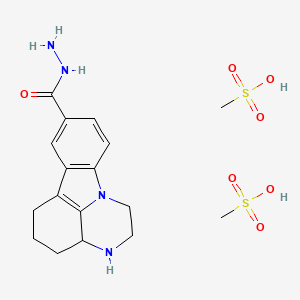 molecular formula C17H26N4O7S2 B12634294 2,3,3a,4,5,6-hexahydro-1H-pyrazino[3,2,1-jk]carbazole-8-carbohydrazide dimethanesulfonate 