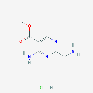 molecular formula C8H13ClN4O2 B12634452 Ethyl 4-amino-2-(aminomethyl)pyrimidine-5-carboxylate hydrochloride 