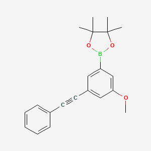 molecular formula C21H23BO3 B12634483 2-(3-Methoxy-5-(phenylethynyl)phenyl)-4,4,5,5-tetramethyl-1,3,2-dioxaborolane CAS No. 942069-81-0