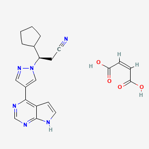 molecular formula C21H22N6O4 B12634720 b-Cyclopentyl-4-(7H-pyrrolo[2,3-d]pyrimidin-4-yl)-(bR)-1H-pyrazole-1-propanenitrile,(2Z)-2-butenedioate) 