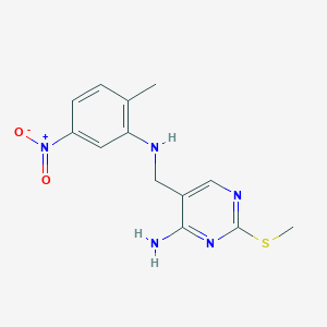 5-[(2-Methyl-5-nitroanilino)methyl]-2-(methylthio)-4-pyrimidinamine