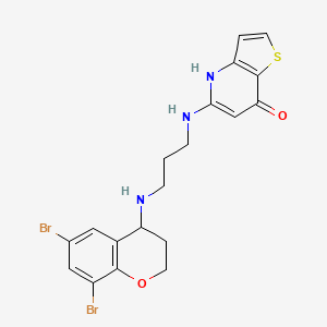 5-[3-[(6,8-dibromo-3,4-dihydro-2H-chromen-4-yl)amino]propylamino]-4H-thieno[3,2-b]pyridin-7-one