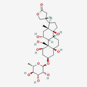 (4R)-4-[(1R,3S,5S,8R,9S,10R,11R,13R,14S,17R)-1,5,11,14-tetrahydroxy-10-(hydroxymethyl)-13-methyl-3-[(2R,3R,4R,5R,6S)-3,4,5-trihydroxy-6-methyloxan-2-yl]oxy-2,3,4,6,7,8,9,11,12,15,16,17-dodecahydro-1H-cyclopenta[a]phenanthren-17-yl]oxolan-2-one