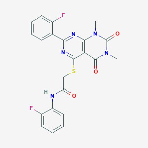N-(2-fluorophenyl)-2-[[7-(2-fluorophenyl)-1,3-dimethyl-2,4-dioxo-5-pyrimido[4,5-d]pyrimidinyl]thio]acetamide