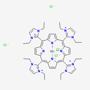 Manganese(2+);5,10,15,20-tetrakis(1,3-diethylimidazol-1-ium-2-yl)porphyrin-22,24-diide;tetrachloride