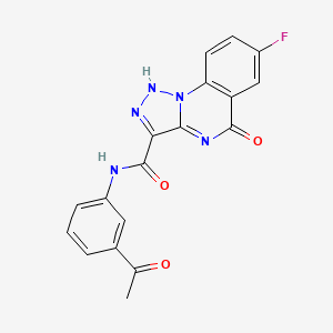 molecular formula C18H12FN5O3 B12635274 C18H12FN5O3 
