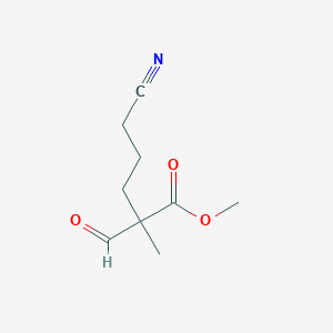 molecular formula C9H13NO3 B12635342 Methyl 5-cyano-2-formyl-2-methylpentanoate CAS No. 919112-23-5