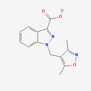 molecular formula C14H13N3O3 B12635482 1-[(3,5-Dimethyl-1,2-oxazol-4-yl)methyl]-1H-indazole-3-carboxylic acid CAS No. 920019-62-1