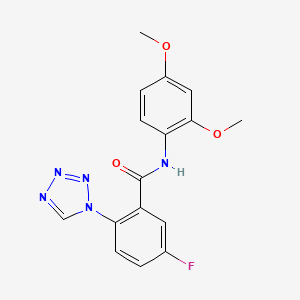 molecular formula C16H14FN5O3 B12635547 N-(2,4-dimethoxyphenyl)-5-fluoro-2-(1H-tetrazol-1-yl)benzamide 