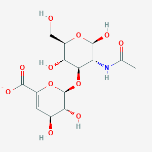 molecular formula C14H20NO11- B1263561 beta-D-4-deoxy-Delta(4)-GlcpA-(1->3)-beta-D-GlcpNAc(1-) 