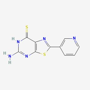 molecular formula C10H7N5S2 B12635619 5-Amino-2-(pyridin-3-yl)thiazolo[5,4-d]pyrimidine-7-thiol 